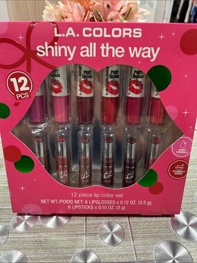 L.A. COLORS Shiny All The Way Lip Color 12-Piece Set